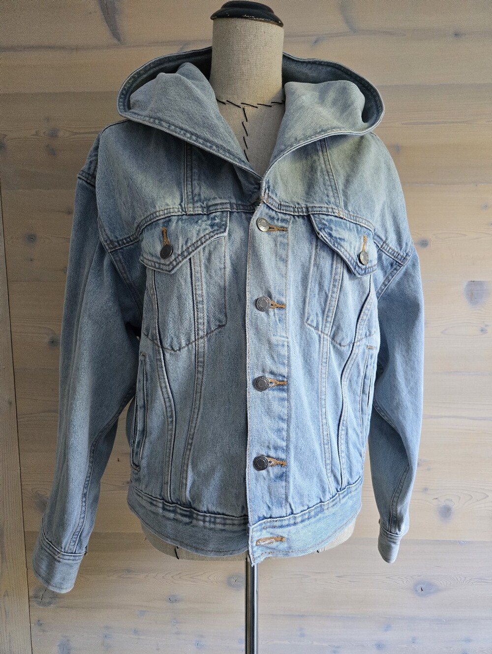 NWT Gap X Beis Oversized Faded Denim Hooded Jean Jacket XS
